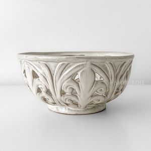 NEW Ceramic Fleur De Lis Bowl